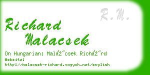 richard malacsek business card